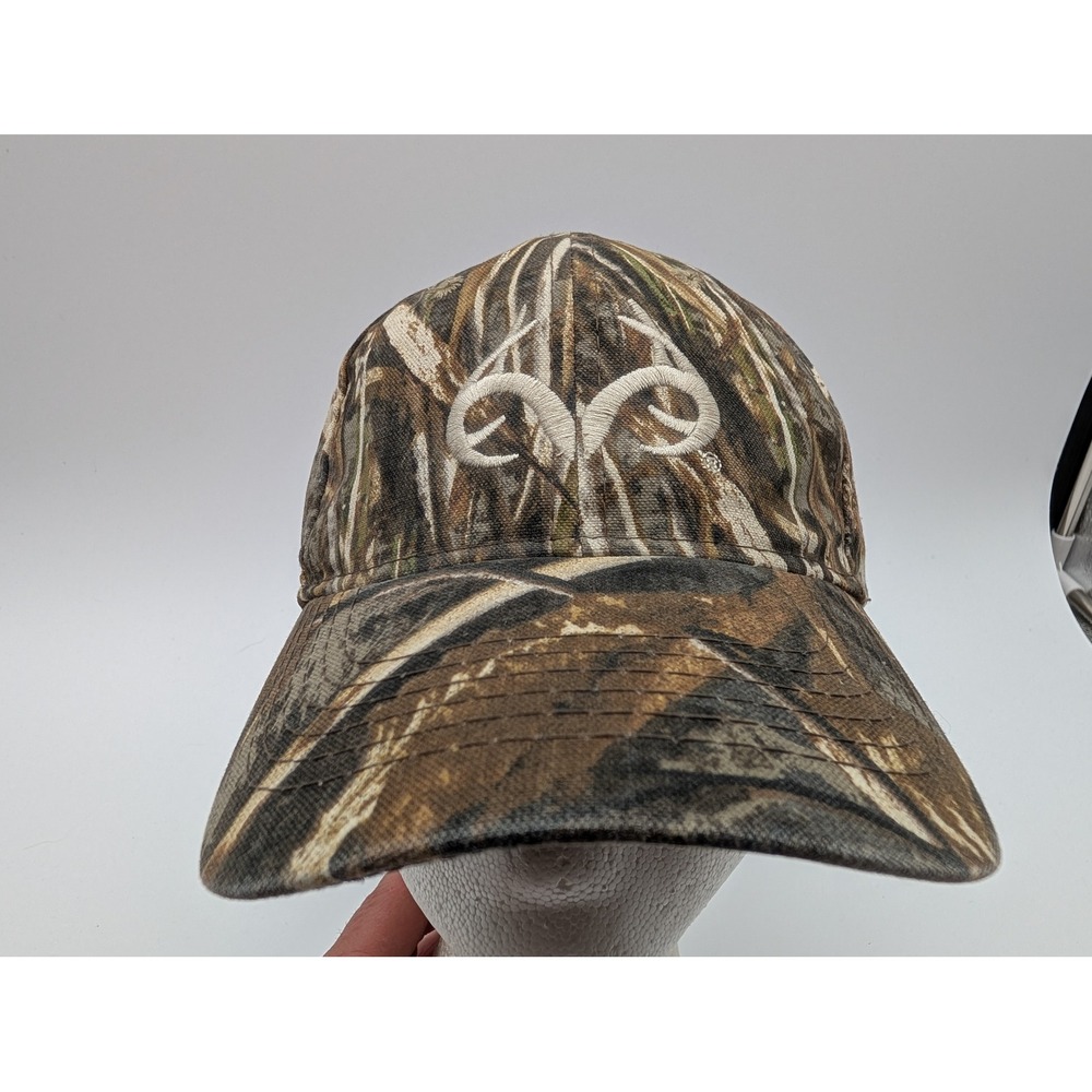 Realtree Camouflage Baseball Hat Antler Logo Adjustable Hunting Cap Brown Camo